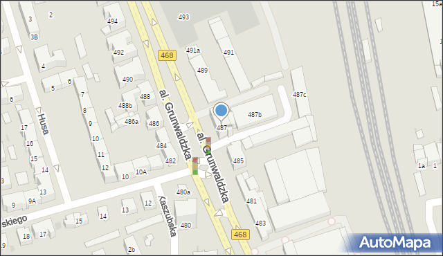 Gdańsk, Aleja Grunwaldzka, 487, mapa Gdańska