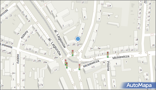Gdańsk, Aleja Legionów, 1C, mapa Gdańska