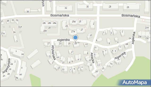 Gdynia, Algierska, 15, mapa Gdyni