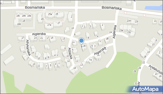 Gdynia, Algierska, 9, mapa Gdyni