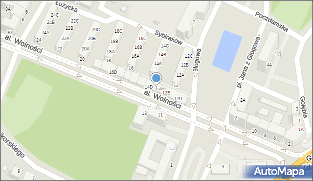 Głogów, Aleja Wolności, 12F, mapa Głogów