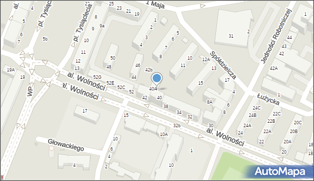 Głogów, Aleja Wolności, 42A, mapa Głogów