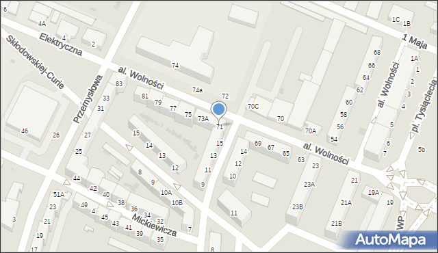 Głogów, Aleja Wolności, 71, mapa Głogów