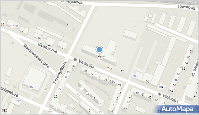 Głogów, Aleja Wolności, 74, mapa Głogów