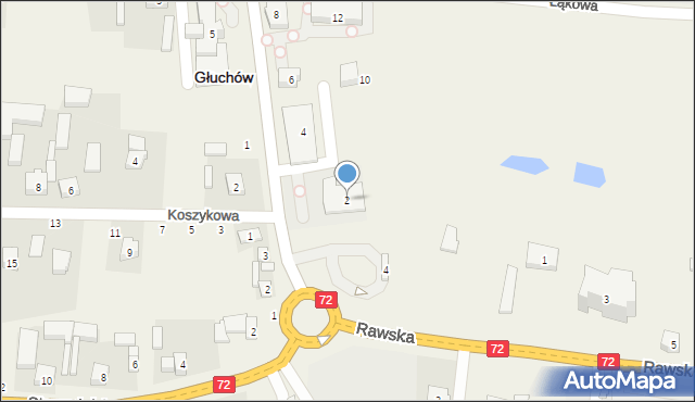 Głuchów, Aleja Klonowa, 2, mapa Głuchów