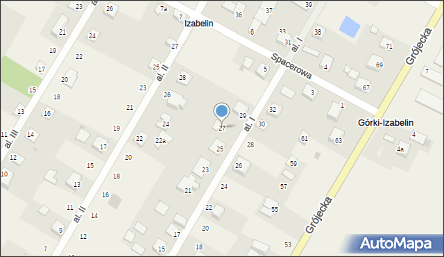 Górki-Izabelin, Aleja I, 27, mapa Górki-Izabelin