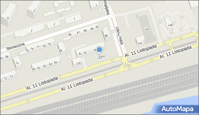 Gorzów Wielkopolski, Aleje 11 Listopada, 133, mapa Gorzów Wielkopolski