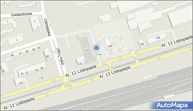 Gorzów Wielkopolski, Aleje 11 Listopada, 143, mapa Gorzów Wielkopolski