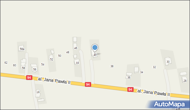 Gwizdaj, Aleja Jana Pawła II, 40, mapa Gwizdaj