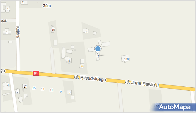 Gwizdaj, Aleja Piłsudskiego Józefa, marsz., 2, mapa Gwizdaj