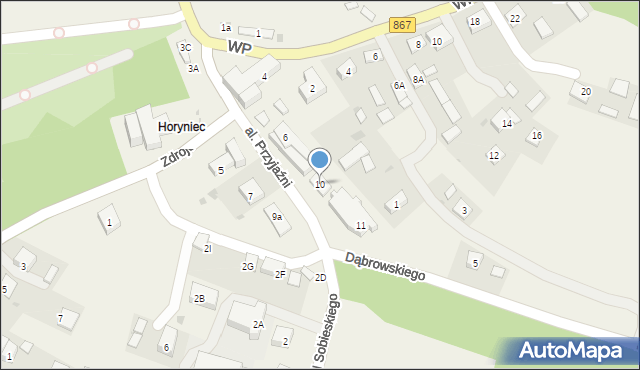 Horyniec-Zdrój, Aleja Przyjaźni, 10, mapa Horyniec-Zdrój