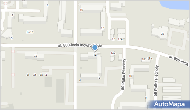 Inowrocław, Aleja 800-lecia Inowrocławia, 14, mapa Inowrocławia