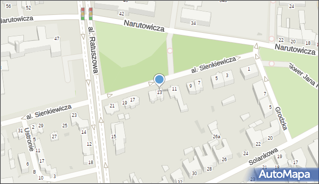 Inowrocław, Aleja Sienkiewicza Henryka, 13, mapa Inowrocławia