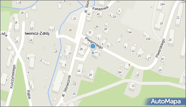 Iwonicz-Zdrój, Aleja Słoneczna, 30, mapa Iwonicz-Zdrój