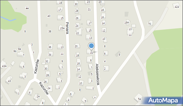 Iwonicz-Zdrój, Aleksiewicza Józefa, 11, mapa Iwonicz-Zdrój