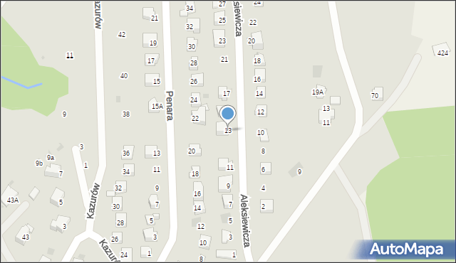 Iwonicz-Zdrój, Aleksiewicza Józefa, 13, mapa Iwonicz-Zdrój