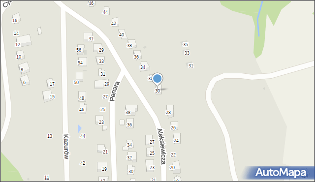 Iwonicz-Zdrój, Aleksiewicza Józefa, 30, mapa Iwonicz-Zdrój