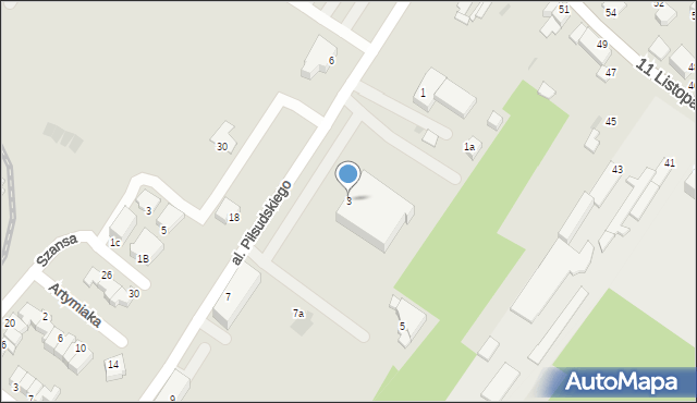 Jędrzejów, Aleja Piłsudskiego Józefa, marsz., 3, mapa Jędrzejów