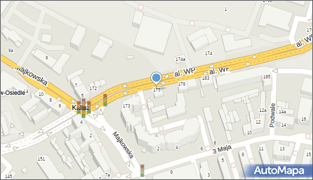 Kalisz, Aleja Wojska Polskiego, 175, mapa Kalisza