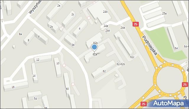 Kalisz, Aleja Wojska Polskiego, 62a, mapa Kalisza