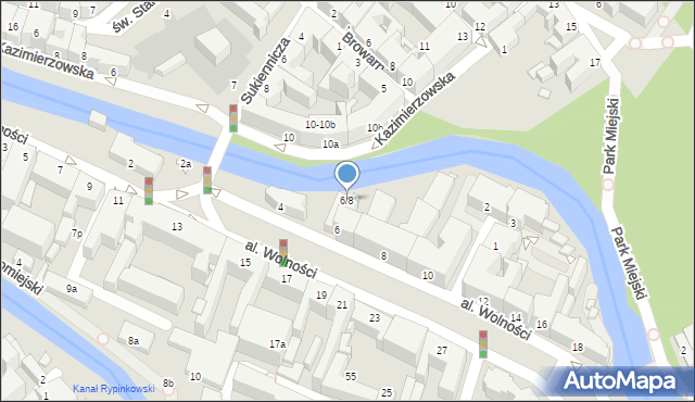 Kalisz, Aleja Wolności, 6/8, mapa Kalisza