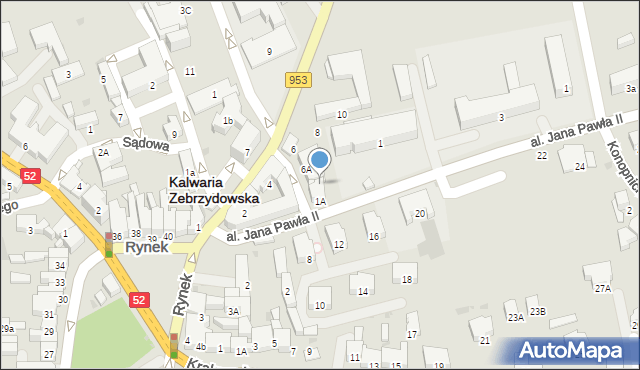 Kalwaria Zebrzydowska, Aleja Jana Pawła II, 1, mapa Kalwaria Zebrzydowska