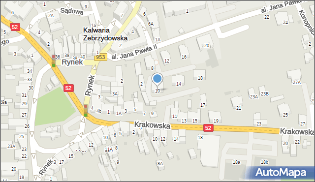 Kalwaria Zebrzydowska, Aleja Jana Pawła II, 10, mapa Kalwaria Zebrzydowska