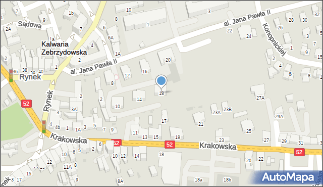 Kalwaria Zebrzydowska, Aleja Jana Pawła II, 18, mapa Kalwaria Zebrzydowska