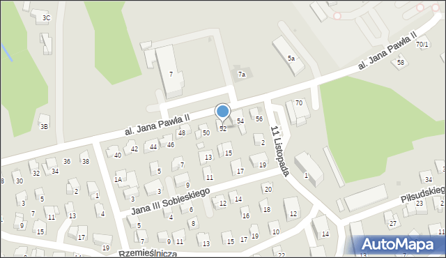 Kalwaria Zebrzydowska, Aleja Jana Pawła II, 52, mapa Kalwaria Zebrzydowska