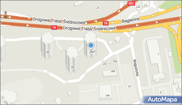 Katowice, Aleja Roździeńskiego Walentego, 100, mapa Katowic