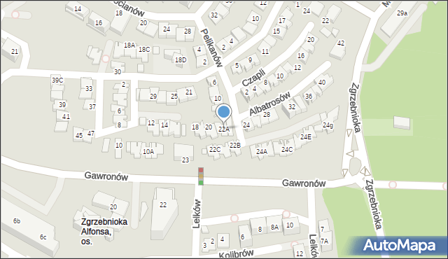 Katowice, Albatrosów, 22A, mapa Katowic