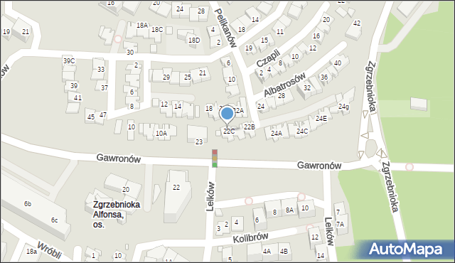 Katowice, Albatrosów, 22C, mapa Katowic