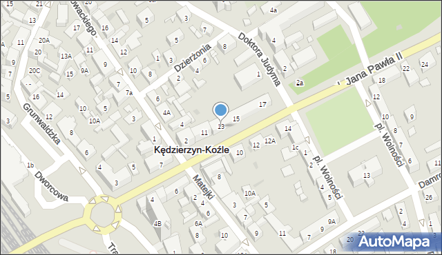 Kędzierzyn-Koźle, Aleja Jana Pawła II, 13, mapa Kędzierzyna-Koźle
