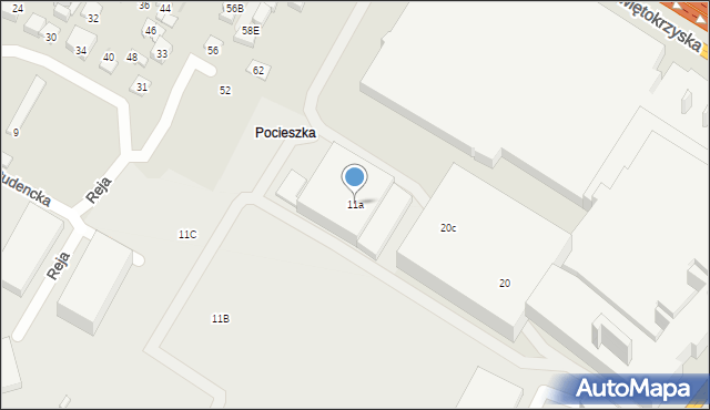 Kielce, Aleja Tysiąclecia Państwa Polskiego, 11a, mapa Kielc