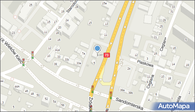 Kielce, Aleja Solidarności, 7, mapa Kielc