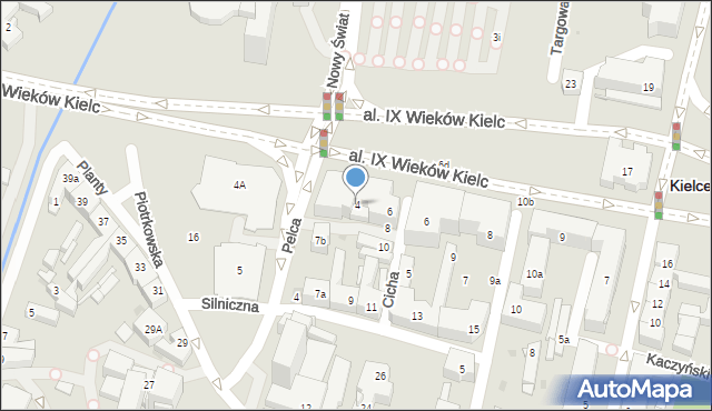 Kielce, Aleja IX Wieków Kielc, 4, mapa Kielc