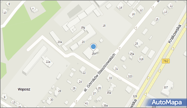 Kielce, Aleja Górników Staszicowskich, 20n, mapa Kielc