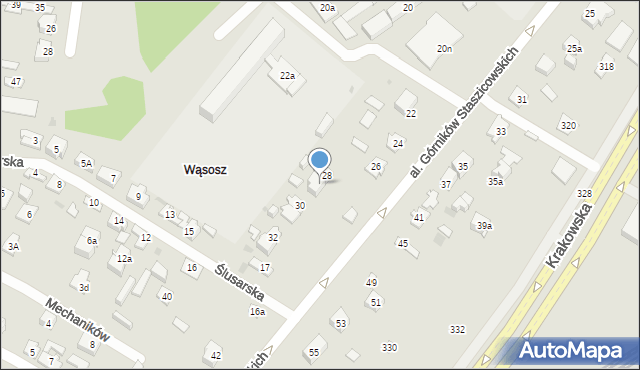 Kielce, Aleja Górników Staszicowskich, 28a, mapa Kielc