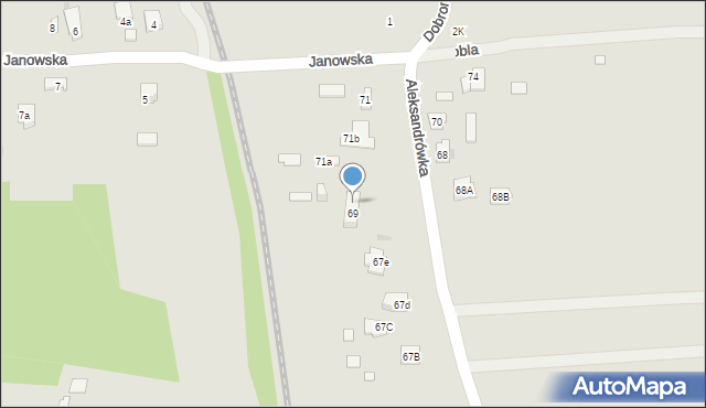 Kielce, Aleksandrówka, 69a, mapa Kielc