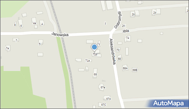 Kielce, Aleksandrówka, 71b, mapa Kielc