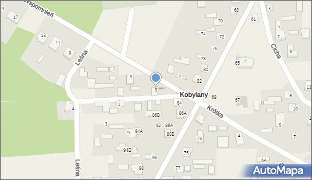 Kobylany, Aleja Wspomnień, 3, mapa Kobylany