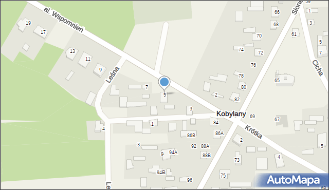 Kobylany, Aleja Wspomnień, 5, mapa Kobylany