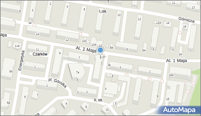 Konin, Aleje 1 Maja, 5, mapa Konina