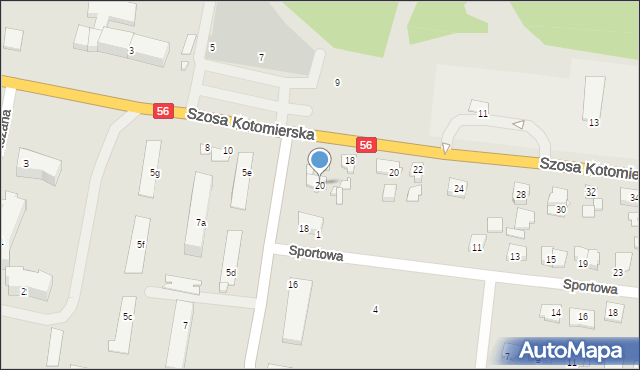 Koronowo, Aleje Wolności, 20, mapa Koronowo