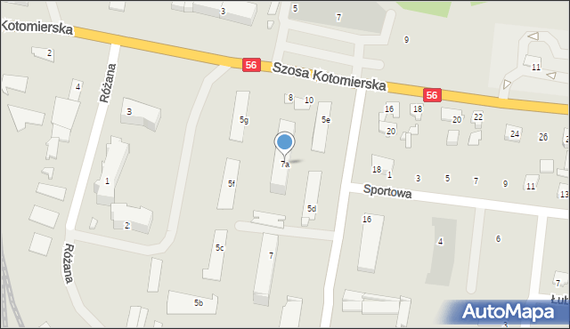 Koronowo, Aleje Wolności, 7a, mapa Koronowo