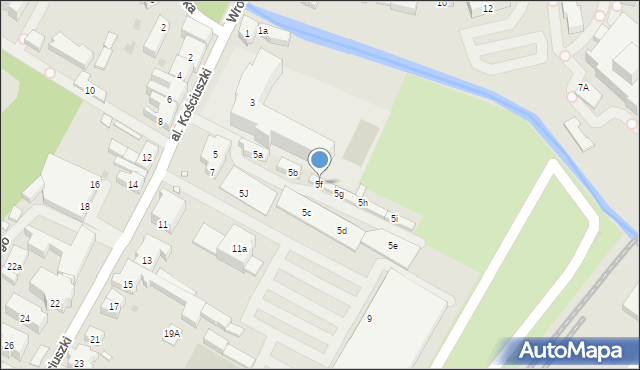 Kościan, Aleja Kościuszki Tadeusza, gen., 5f, mapa Kościan