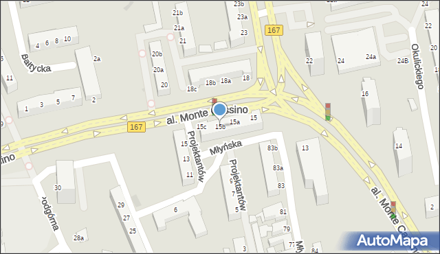 Koszalin, Aleja Monte Cassino, 15b, mapa Koszalina