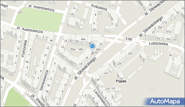 Kraków, Aleja Słowackiego Juliusza, 18, mapa Krakowa