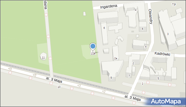 Kraków, Aleja 3 Maja, 11a, mapa Krakowa