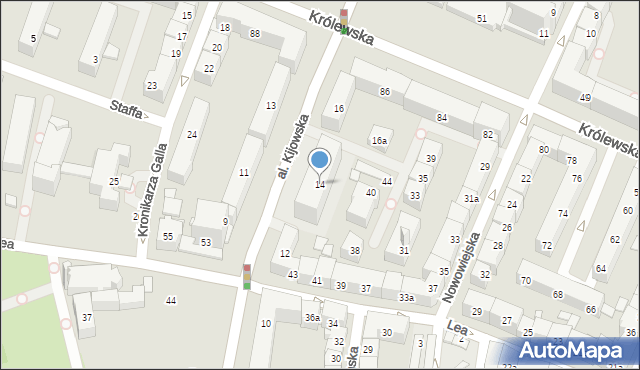 Kraków, Aleja Kijowska, 14, mapa Krakowa